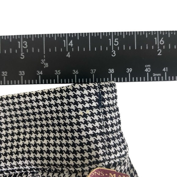 NOS Vintage Dark Academia High Waisted Black Houndstooth Trousers Pants Size 14P - Picture 9 of 14
